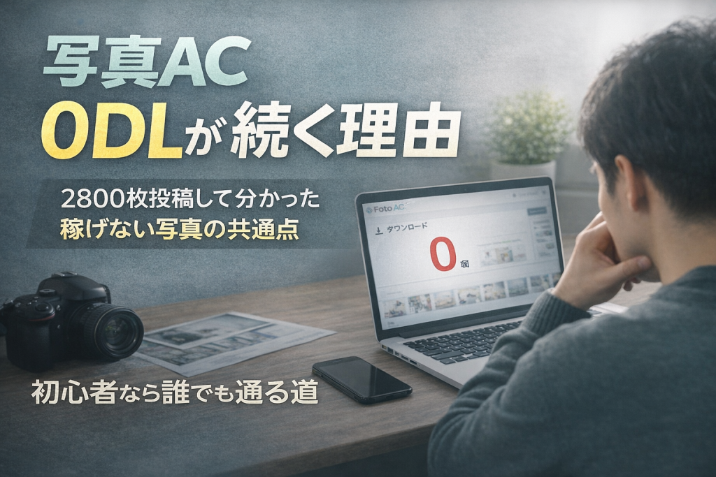 写真ACで0DLが続く理由と稼げない写真の共通点を解説したアイキャッチ画像
