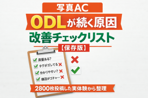 写真ACで0DLが続く原因と改善チェックリストを解説する記事のアイキャッチ画像